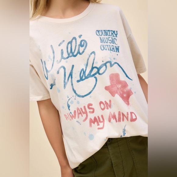Daydreamer Willie Nelson Always On My Mind Merch Tee Vintage White - Picture 2 of 6